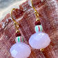 Ørering med rosa glas perle