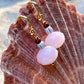 Ørering med rosa glas perle