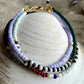 Armbånd med lys lilla og grønne seed beads